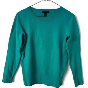 Women’s J. Crew Teal Crewneck Cotton Nylon Sweater XS